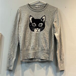 GAP Gray Sweater with Cat Design